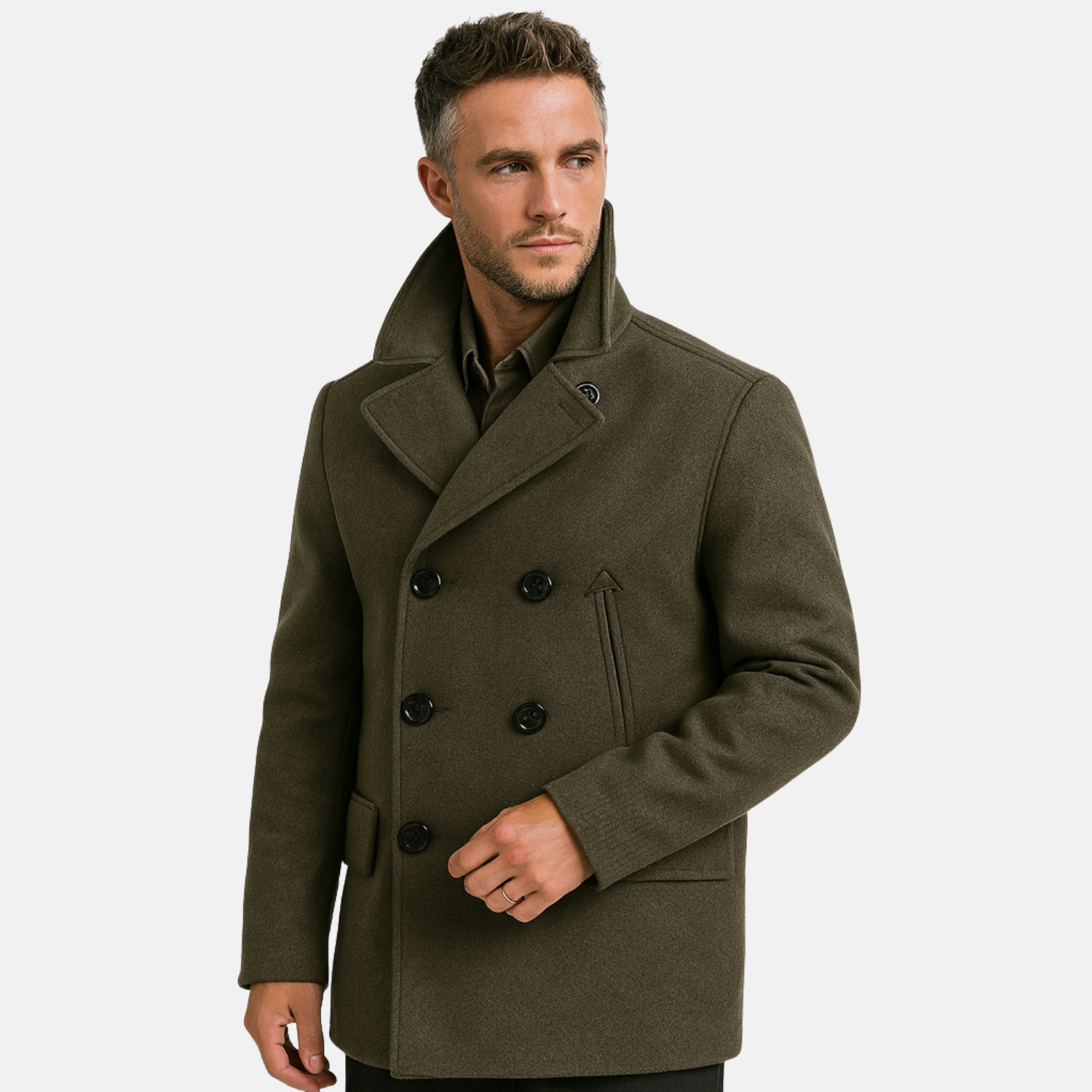 Abrigo largo de hombre con doble botonadura – elegancia vintage y calidez moderna