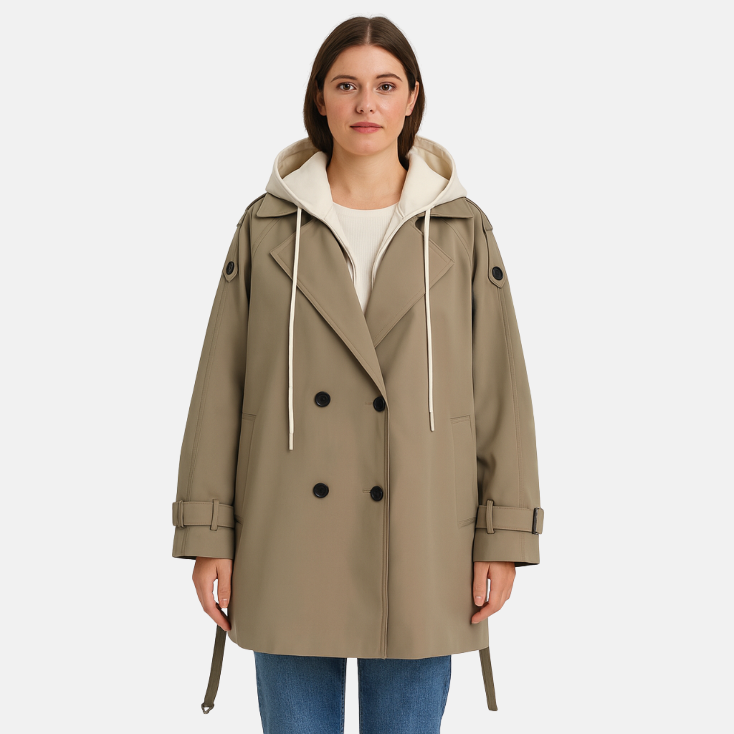 Gabardina Larga para Mujer – Elegancia Informal y Silueta con Cinturón
