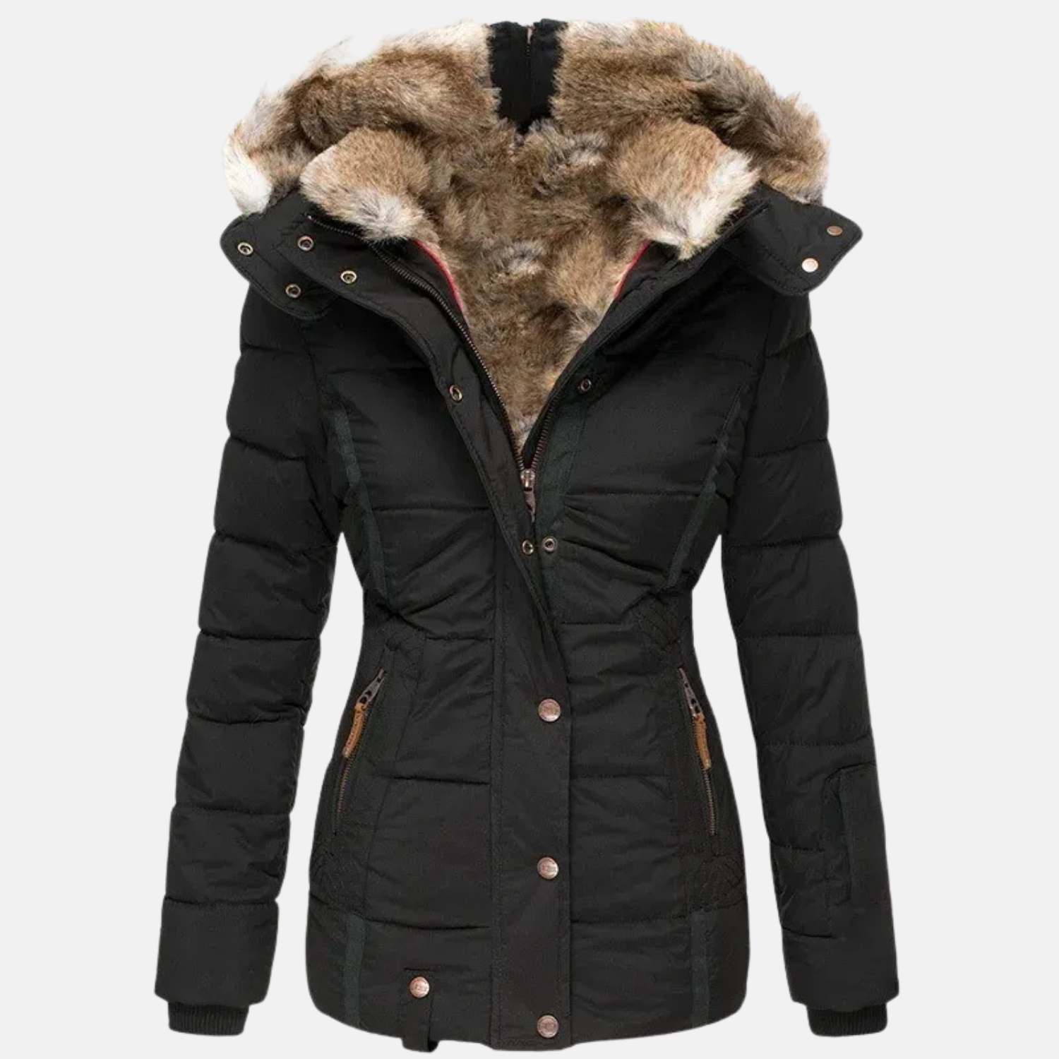 Chaqueta de Mujer con Cuello y Piel – Elegancia y Protección Extrema
