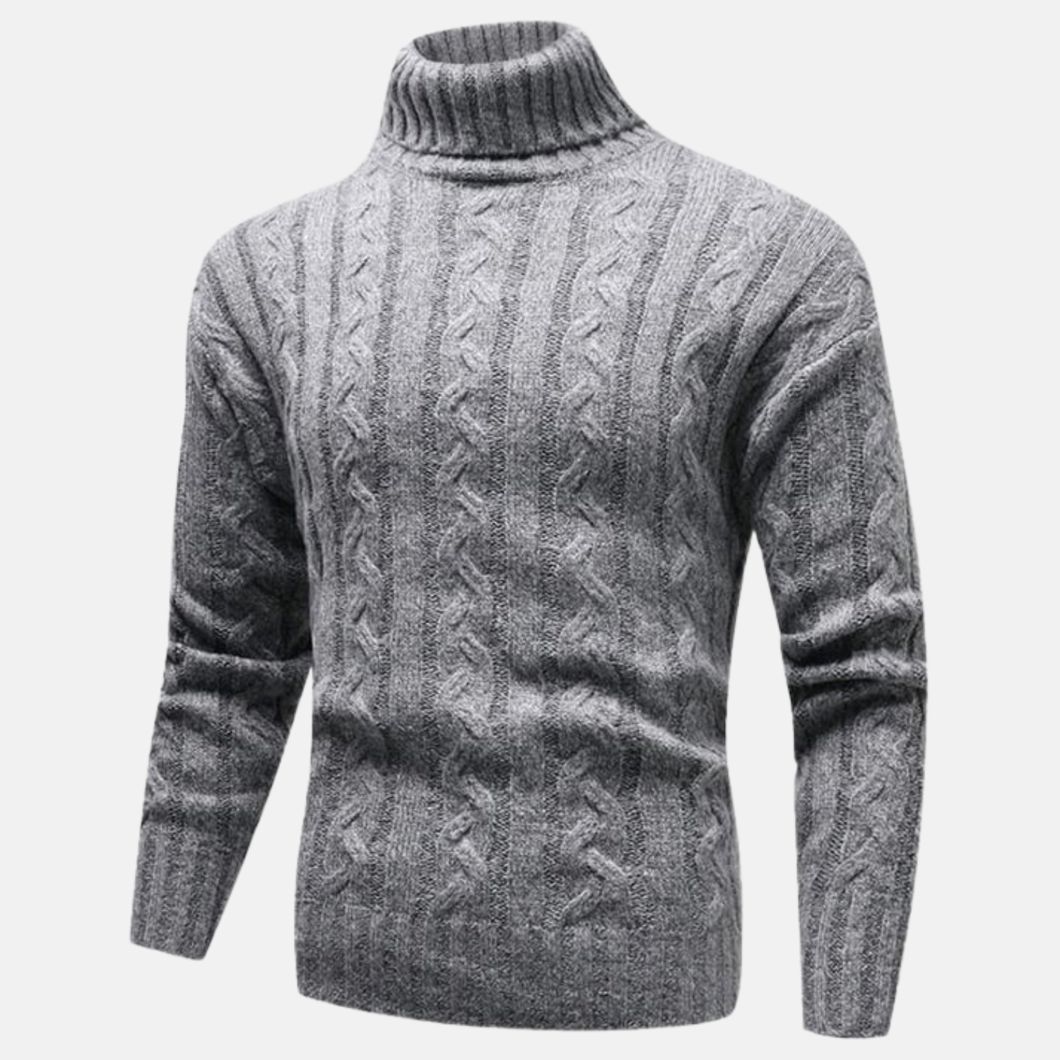 Jersey de cuello alto grueso para hombre - calidez moderna y elegancia clásica