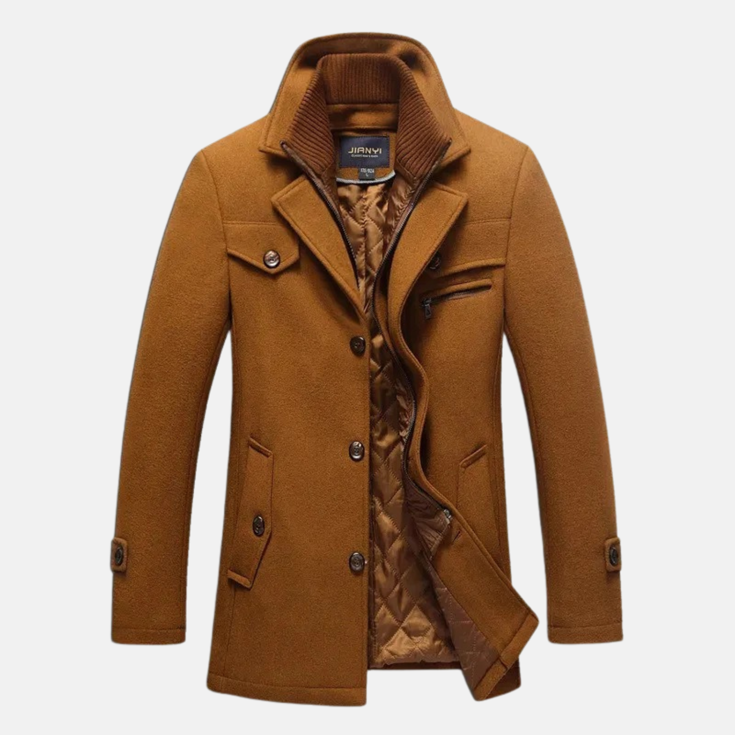 Abrigo de invierno largo para hombre con doble cremaller - elegancia cotidiana y comodidad atemporal