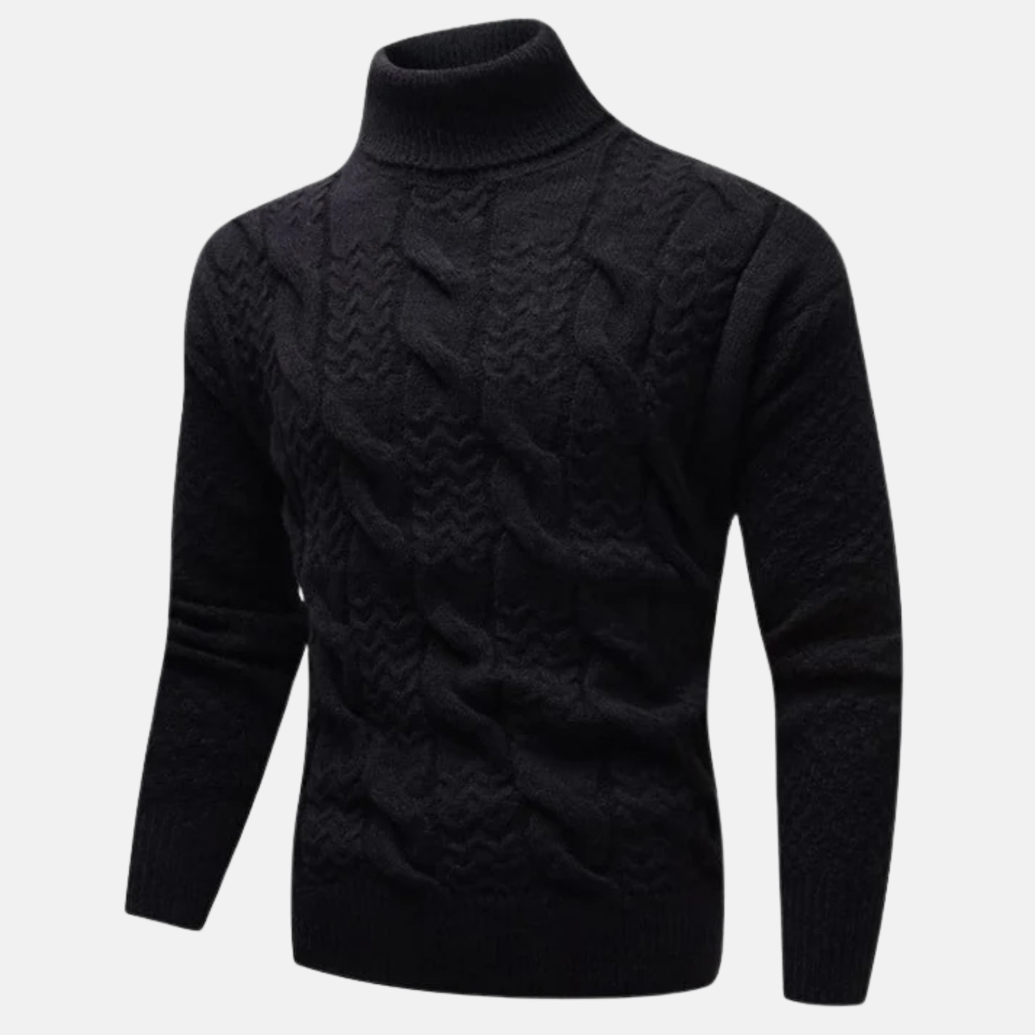 Jersey de cuello alto grueso para hombre - calidez moderna y elegancia clásica