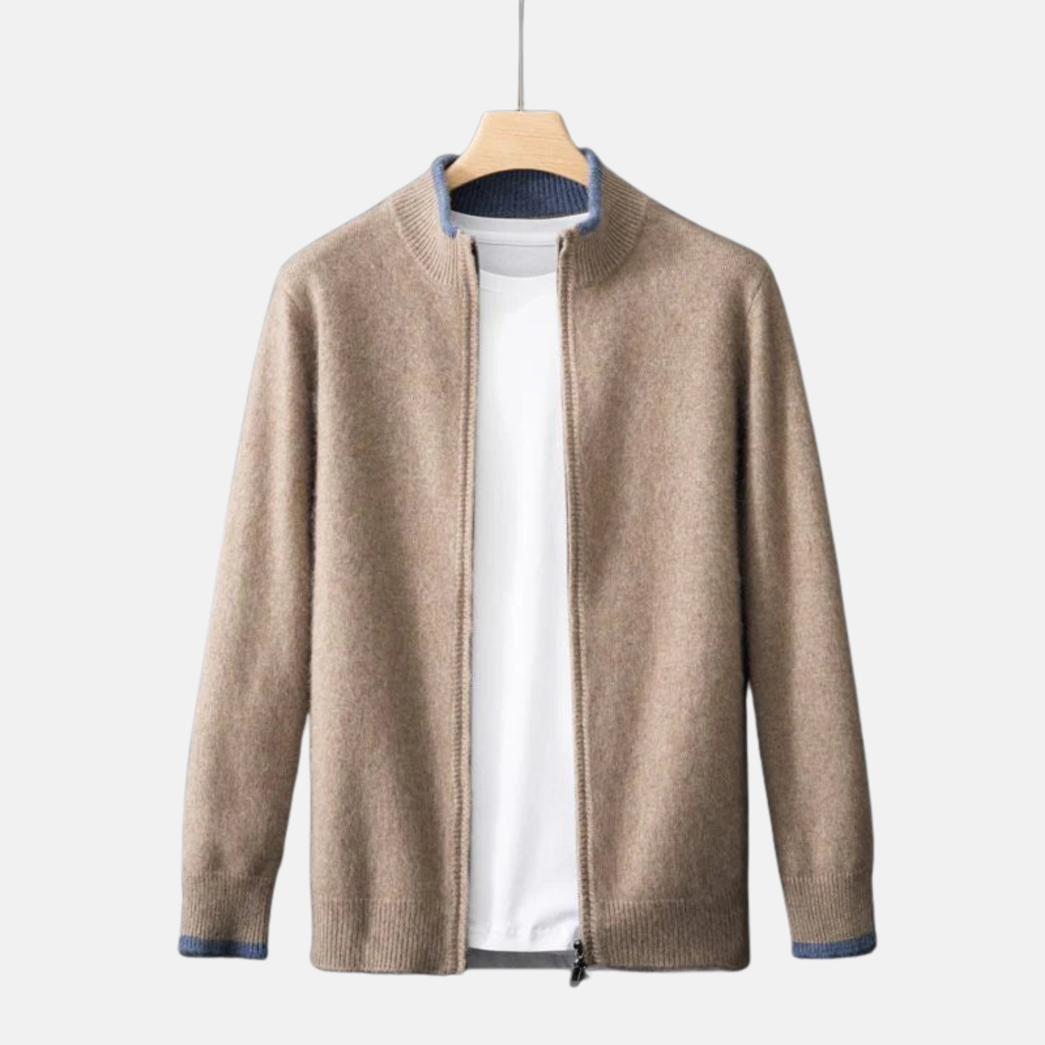 Chaqueta con cremallera de cachemira -  suavidad absoluta y elegancia minimalista