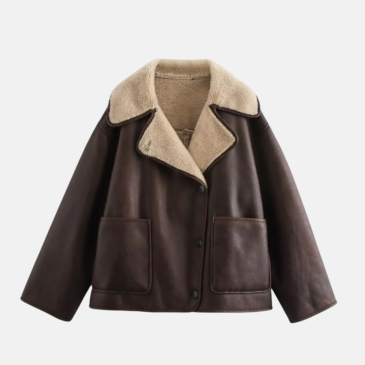 Abrigo Oversize de Mujer en Cuero y Piel – Calidez Elegante para el Invierno