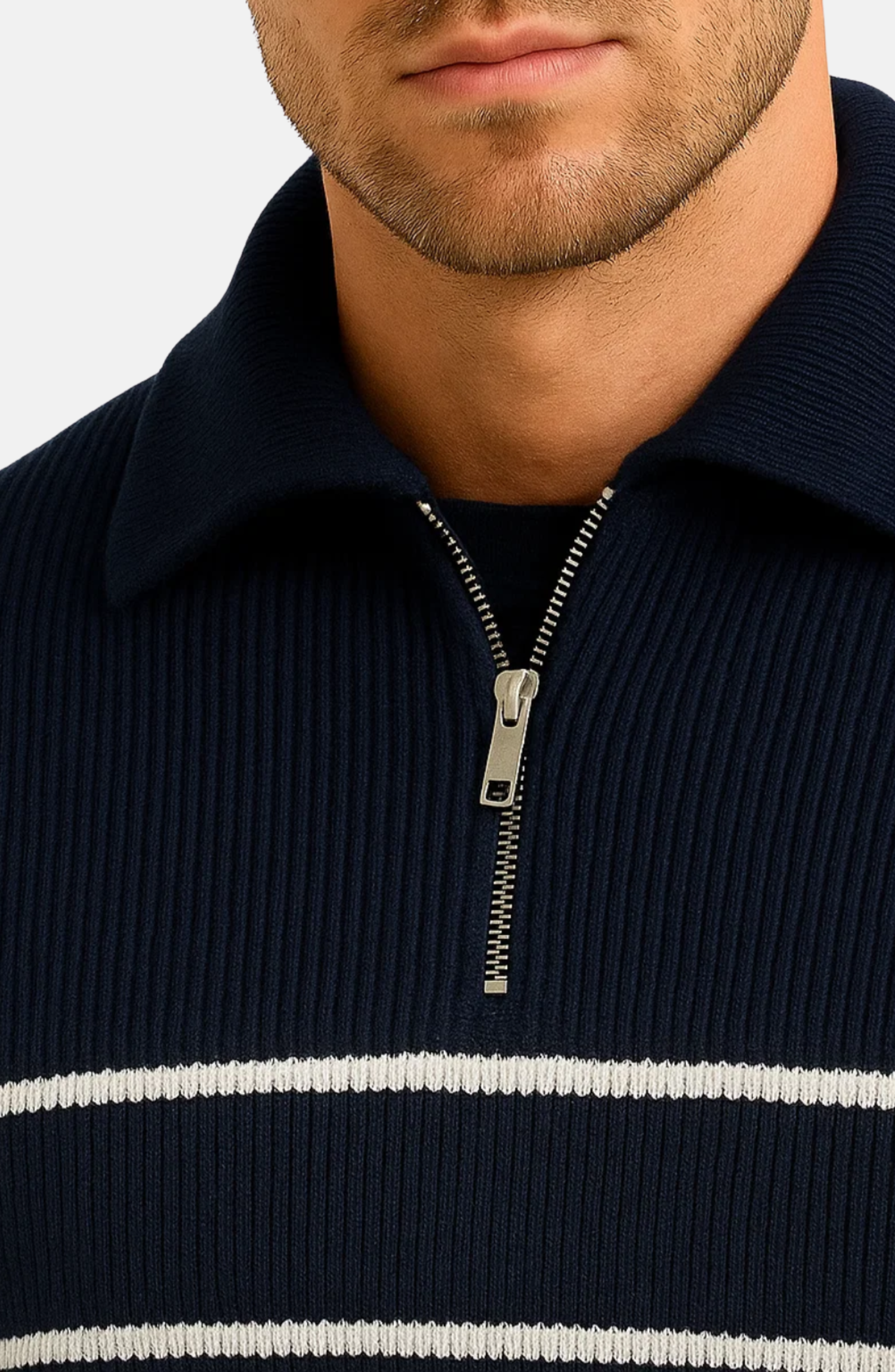 Jersey de Hombre a Rayas en Algodón – Elegancia Informal y Confort Transpirable
