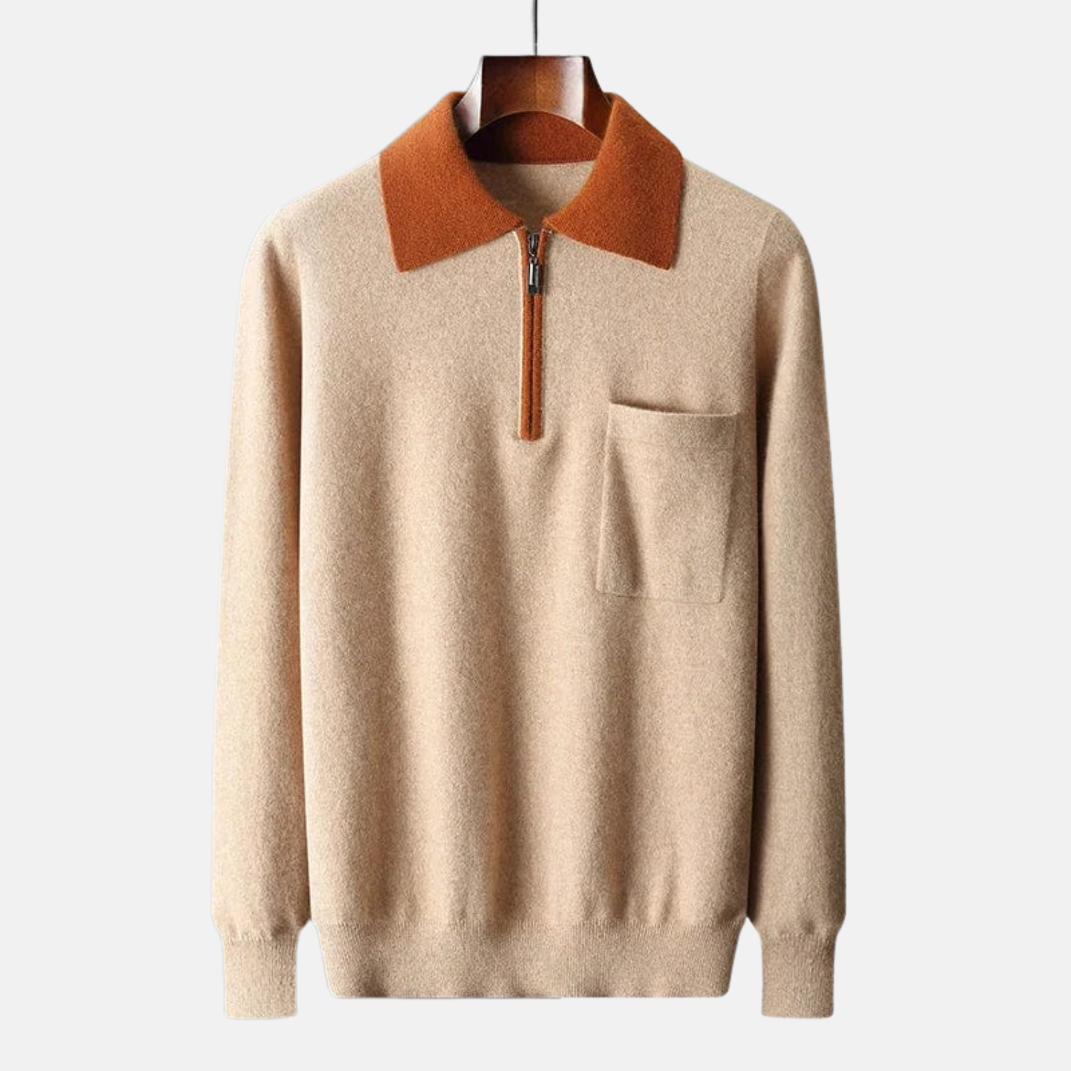 Elegante jersey con cremallera para hombre - modernidad sutil y refinamiento atemporal