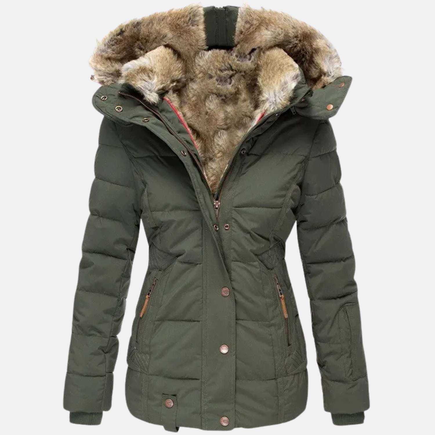 Chaqueta de Mujer con Cuello y Piel – Elegancia y Protección Extrema