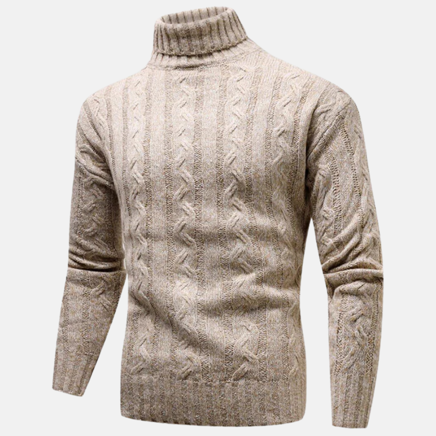 Jersey de cuello alto grueso para hombre - calidez moderna y elegancia clásica