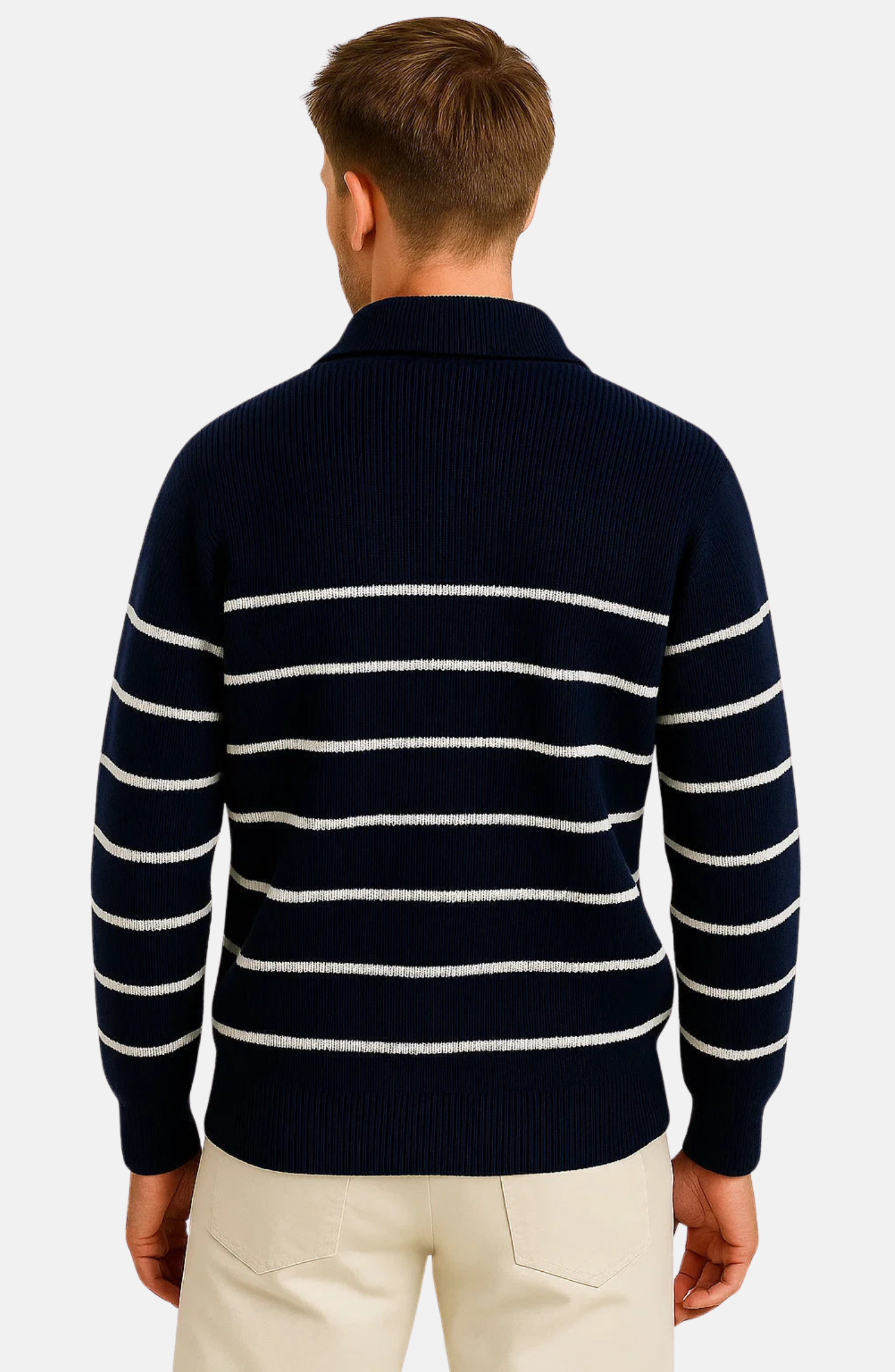 Jersey de Hombre a Rayas en Algodón – Elegancia Informal y Confort Transpirable