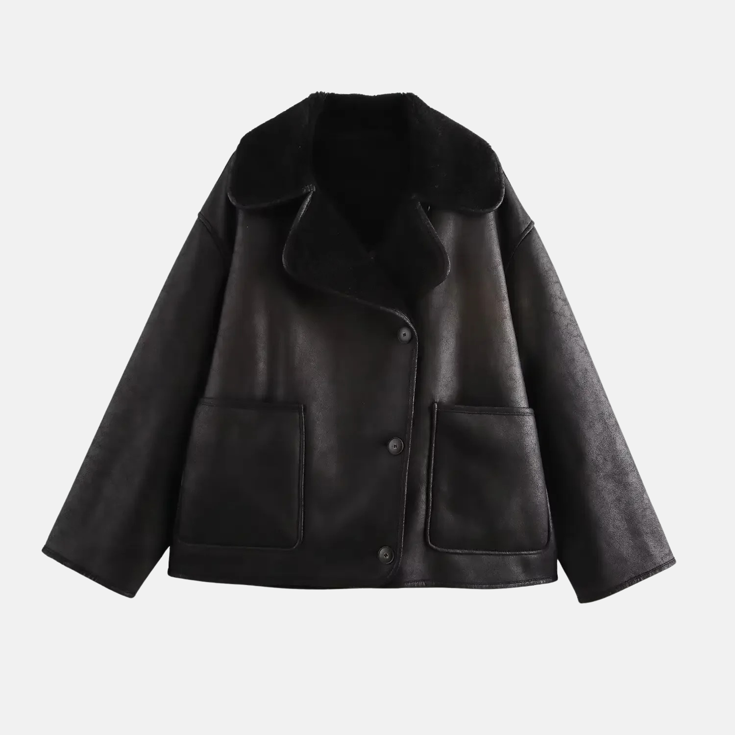 Abrigo Oversize de Mujer en Cuero y Piel – Calidez Elegante para el Invierno