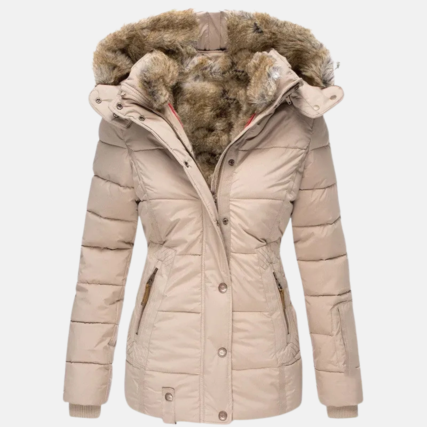 Chaqueta de Mujer con Cuello y Piel – Elegancia y Protección Extrema