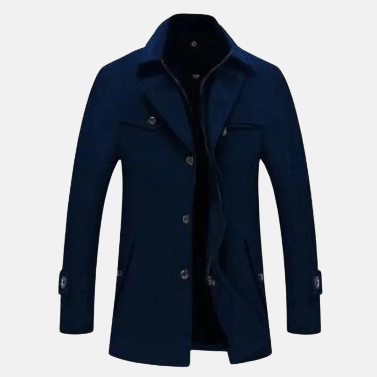 Abrigo de invierno largo para hombre con doble cremaller - elegancia cotidiana y comodidad atemporal