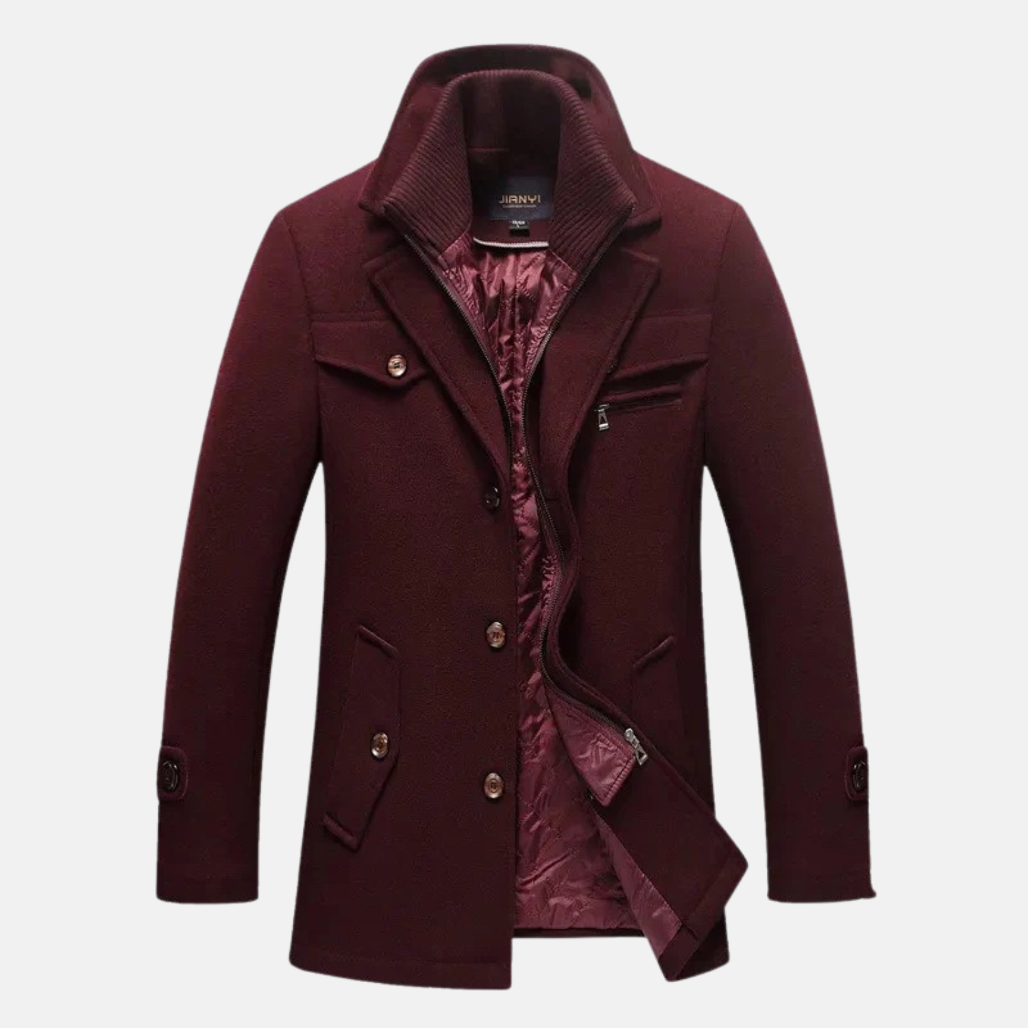 Abrigo de invierno largo para hombre con doble cremaller - elegancia cotidiana y comodidad atemporal