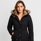 Chaqueta de Mujer con Cuello y Piel – Elegancia y Protección Extrema