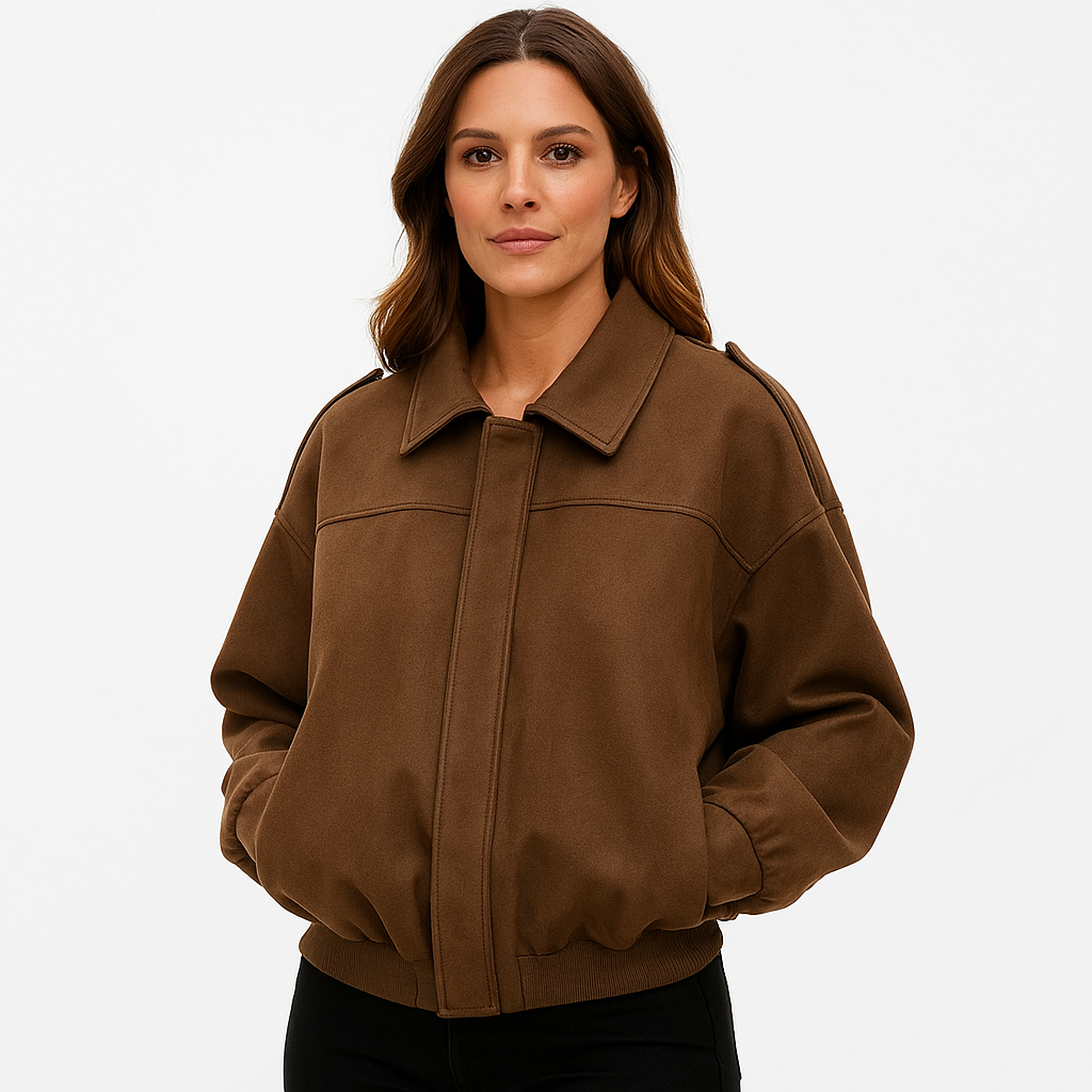 Cazadora Bomber para Mujer – Corte Corto y Cremallera Moderna